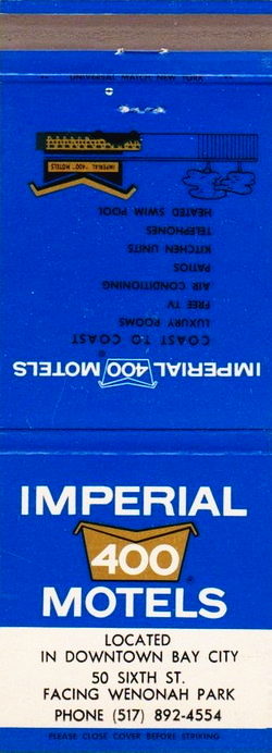 Imperial 400 Motel - Matchbook For Bay City Location